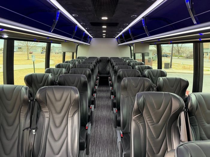 Coach bus leather seats – Fort Lupton limo service
