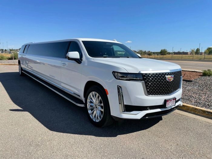 White Escalade stretch limo – Fort Lupton limo service