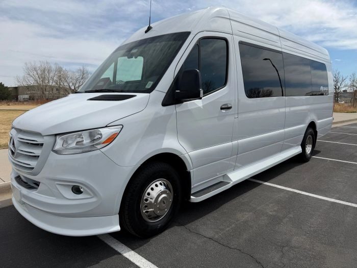 White Mercedes Sprinter – Fort Lupton limo service